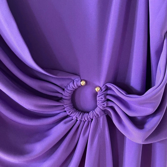 NWT Anne Klein Midi Faux Wrap Dress With Ring Hardware in Passion Purple XL - Picture 4 of 7